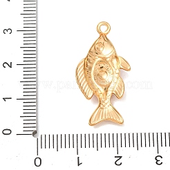 304ステンレススチールエナメルペンダント  魚のチャーム  ゴールドカラー  28.5x14.5x3.5mm  穴：1.6mm&nbsp;SA-CBA59D3-06G