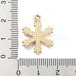 UVメッキ合金ラインストーンペンダント  スノーフレークチャーム  ゴールドカラー  21.5x16x3mm  穴：2mm&nbsp;PALLOY-D026-17G