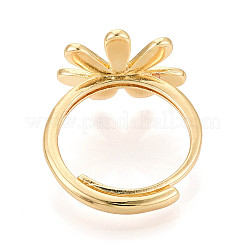 Flower Brass Enamel Adjustable Rings Setting&nbsp;KK-T079-29G