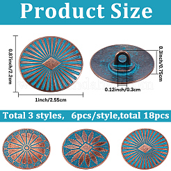 18Pcs 1-Hole Alloy Shank Buttons&nbsp;BUTT-GF0004-19B