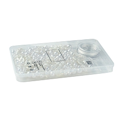 DIY ABSプラスチック模造真珠ビーズブレスレットジュエリー作成キット  ホワイト  25x22.5x6mm  穴：1.5mm&nbsp;DIY-FS0006-53