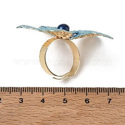 女性用アイアンエナメルカフオープンリング  花  ゴールドカラー  空色  usサイズ9 1/2(19.3mm)&nbsp;RN-CBA5AA4-01G