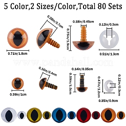80 Sets 10 Style Plastic Doll Eyes&nbsp;DIY-GF0008-63
