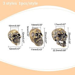 3Pcs 3 Style Brass Beads&nbsp;KK-FG0001-10