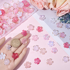 120 個 6 色のアクリルビーズキャップ  花  黄金の縁を持つ  ミックスカラー  17.5~18x18.5~9x5.5~6mm  穴：1.4~1.6mm  20個/色。&nbsp;OACR-BM0001-11B
