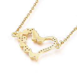 Brass Cubic Zirconia Pendant Necklace & Stud Earring Jeweley Sets&nbsp;SJEW-L154-11G