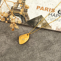 Stainless Steel Rhinestone Polygon Pendant Necklaces&nbsp;JX4099-1