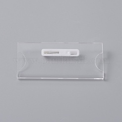 Transparent Acrylic Rectangle ID Card Sleeves Brooch Finding&nbsp;FIND-WH0108-54