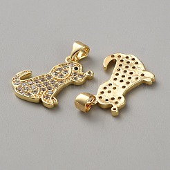 Brass Micro Pave Cubic Zirconia Pendants&nbsp;FIND-WH20015-074