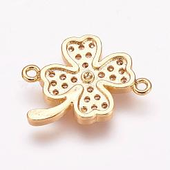 Brass Micro Pave Cubic Zirconia Links&nbsp;ZIRC-E118-13G