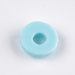 樹脂デコデンカボション  ドーナツ  模造食品  淡いターコイズ  16x5.5mm&nbsp;CRES-T010-39C