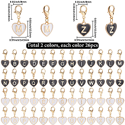 56Pcs 2 Colors Alloy Enamel Pendant Locking Stitch Markers&nbsp;HJEW-SC00141