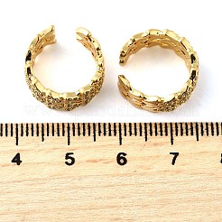 真鍮マイクロペーブクリアキュービックジルコニアカフイヤリング  ハート  18KGP本金メッキ  15.5x7.5mm&nbsp;EJEW-K309-10G