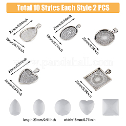 DIY Blank Cameo Photo Geometric Pendant Making Kit&nbsp;DIY-DC0001-99