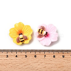 オペーク樹脂カボション  蜂と花  ミックスカラー  25x25.5x8.5mm&nbsp;RESI-K046-11
