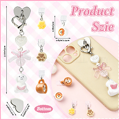 5Pcs Iron Cell Phone Holder Stand & PVC Mobile Dustproof Plugs&nbsp;HJEW-SW00455