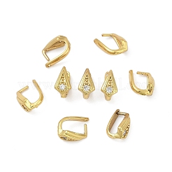 Brass Micro Pave Cubic Zirconia Pinch Bails&nbsp;KK-F891-03G