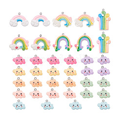 48Pcs 12 Style Resin Pendants&nbsp;RESI-KS0001-10