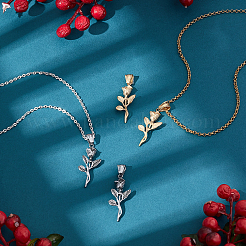 4Pcs 2 Style 304 Stainless Steel Pendants&nbsp;STAS-UN0035-09