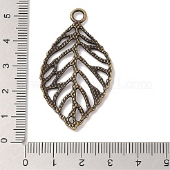Tibetan Style Alloy Filigree Leaf Pendants&nbsp;X-TIBEP-Q040-023AB-NR