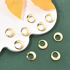 シェグレース真鍮製フラットラウンドチャーム  カドミウムフリー＆ニッケルフリー＆鉛フリー  18KGP本金メッキ  15x2mm  穴：9mm&nbsp;XGR0119G-108G
