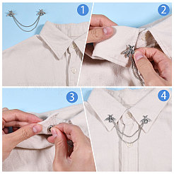 4Pcs Bee Alloy Hanging Chain Brooch&nbsp;FIND-CA0011-13AS