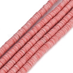 天然石瑪瑙ビーズ連売り  染め  ヒシビーズ  フラットラウンド/ディスク  ライトコーラル  4.5x1.5mm  穴：0.7mm  約270個/連  15.75''（40センチメートル）&nbsp;GG-CBEB71A-01E