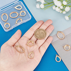 12Pcs 3 Styles Brass Open Back Bezel Pendant Cabochon Settings&nbsp;KK-FH0003-42