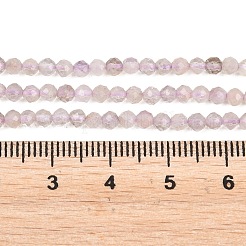 天然石アメジストビーズ連売り  多面カット  ラウンド  3mm  穴：0.8mm  約128個/連  14.96''（38センチメートル）&nbsp;G-RM250104-E5