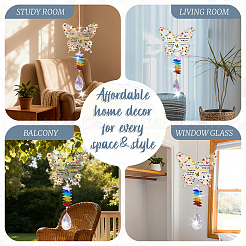 Glass Teardrop Hanging Suncatchers&nbsp;HJEW-WH0201-018