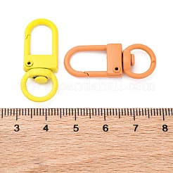 スプレー塗装合金スイベルクラスプ  ミックスカラー  32x12x5mm  穴：5.5x9mm&nbsp;FIND-G084-02