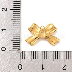 イオンプレーティング（IP）304ステンレススチールチャーム  蝶結び  18KGP本金メッキ  10.5x15.5x2mm  穴：1.2mm&nbsp;STAS-N103-182C-G