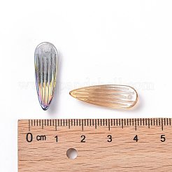 電気メッキガラスチャーム  花弁  ミックスカラー  26x9x2.5mm  穴：1.4mm&nbsp;EGLA-T014-10