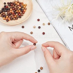 100Pcs 10 Colors Natural African Padauk Wood Beads Strands&nbsp;WOOD-FH0001-71