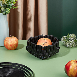 プラスチック編組コード  フラット  ブラック  12mm  約43.74ヤード（40m）/バンドル&nbsp;OCOR-WH0071-009