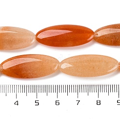 天然石レッドアベンチュリンビーズ連売り  フラットオーバル  29~30x12x5.5mm  穴：0.7mm  約13個/連  14.96''（38センチメートル）&nbsp;G-B078-E09-01