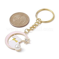 Moon with Rabbit Alloy Enamel Pendant Keychain&nbsp;KEYC-JKC00623-04