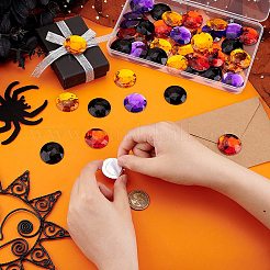 48Pcs 4 Styles Halloween Self-Adhesive Acrylic Rhinestone Stickers&nbsp;STIC-FG0001-06