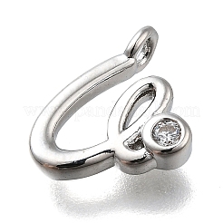 Brass Micro Pave Cubic Zirconia Pendants&nbsp;KK-B132-12P-U