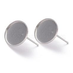 Non-Tarnish 304 Stainless Steel Stud Earring Settings&nbsp;STAS-J032-19
