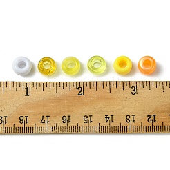 8 種類のプラスチックパールビーズ  バレル  きいろ  9x6mm  穴：3.5~3.8mm  8スタイル  1色/スタイル&nbsp;KY-FS0001-21B