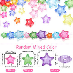 300Pcs 3 Styles Transparent Acrylic Beads&nbsp;TACR-PA0001-24