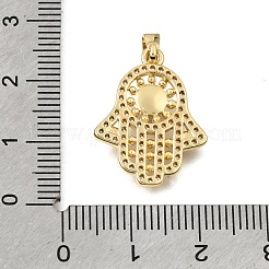 Brass Micro Pave Clear Cubic Zirconia Pendants&nbsp;KK-C263-22B-G