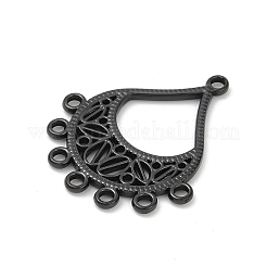 304ステンレスシャンデリア部品リンク  ティアドロップ  ブラック  35x31x2.5mm  穴：2mmと2.5mm&nbsp;STAS-Q350-17EB