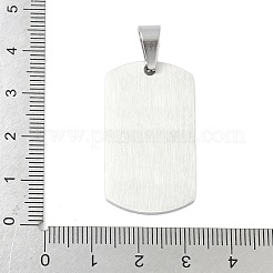 304ステンレスペンダント  長方形のチャーム  ステンレス鋼色  35x20x2mm  穴：8x5mm&nbsp;STAS-K305-01P
