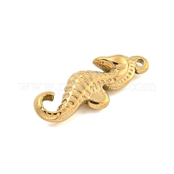 304ステンレスペンダント  タツノオトシゴチャーム  14KGP本金メッキ  21x8x4mm  穴：1.2mm&nbsp;STAS-L080-006G