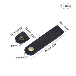 レザーバッグバックル  財布ハスプクラスプ  スナップボタン付き  DIYバッグアクセサリー用  ブラック  75.5x20x5.5mm  21.5x20.5x4.5mm&nbsp;FIND-WH0051-83