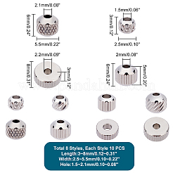 80Pcs 8 Style 201 Stainless Steel Beads&nbsp;STAS-PH0004-24