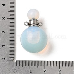 オパライト香水瓶ペンダント  304ステンレススチール製金具付き  31.5x18.5mm  穴：1.8mm&nbsp;GG-CBA7610-02P-01
