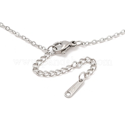 304ステンレススチールツイストスティックペンダントアズキチェーンネックレス  ステンレス鋼色  15.75インチ（40cm）&nbsp;NJEW-H044-08P